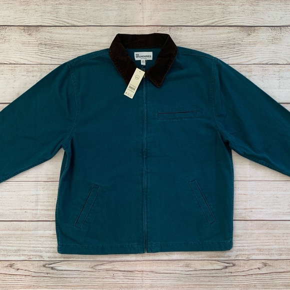 No Boundaries Teal green NWT UNLINED Detroit style shirt jacket - Picture 2 of 6